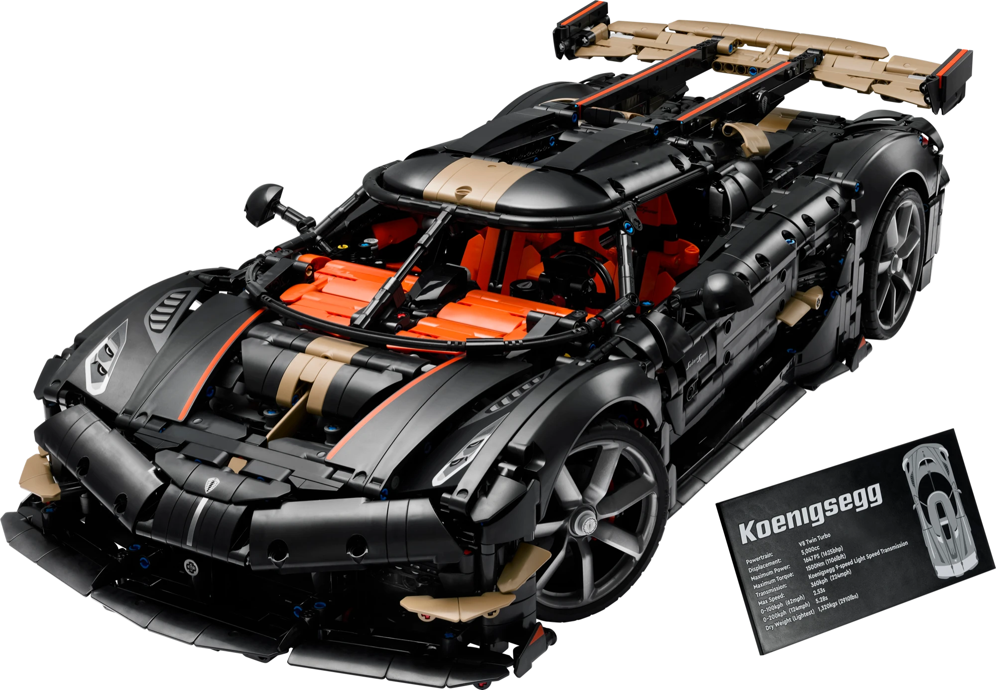 Celkový pohled na model LEGO Technic Koenigsegg Sadair's Spear
