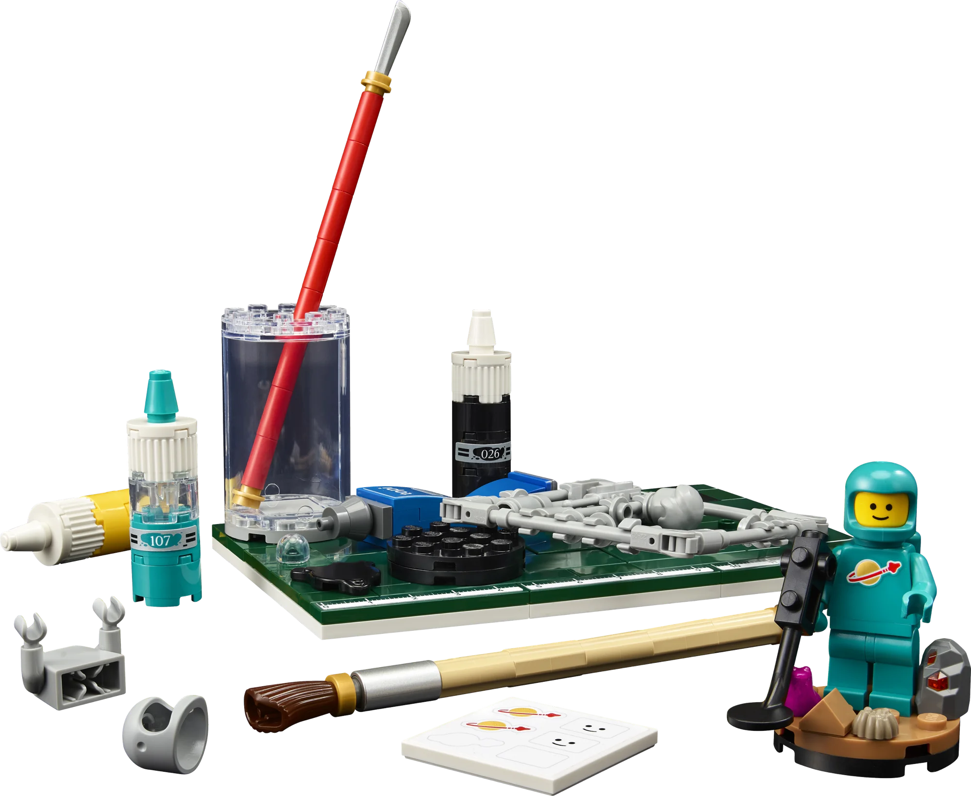 Rozložené části setu LEGO Build, Paint and Play! 40889