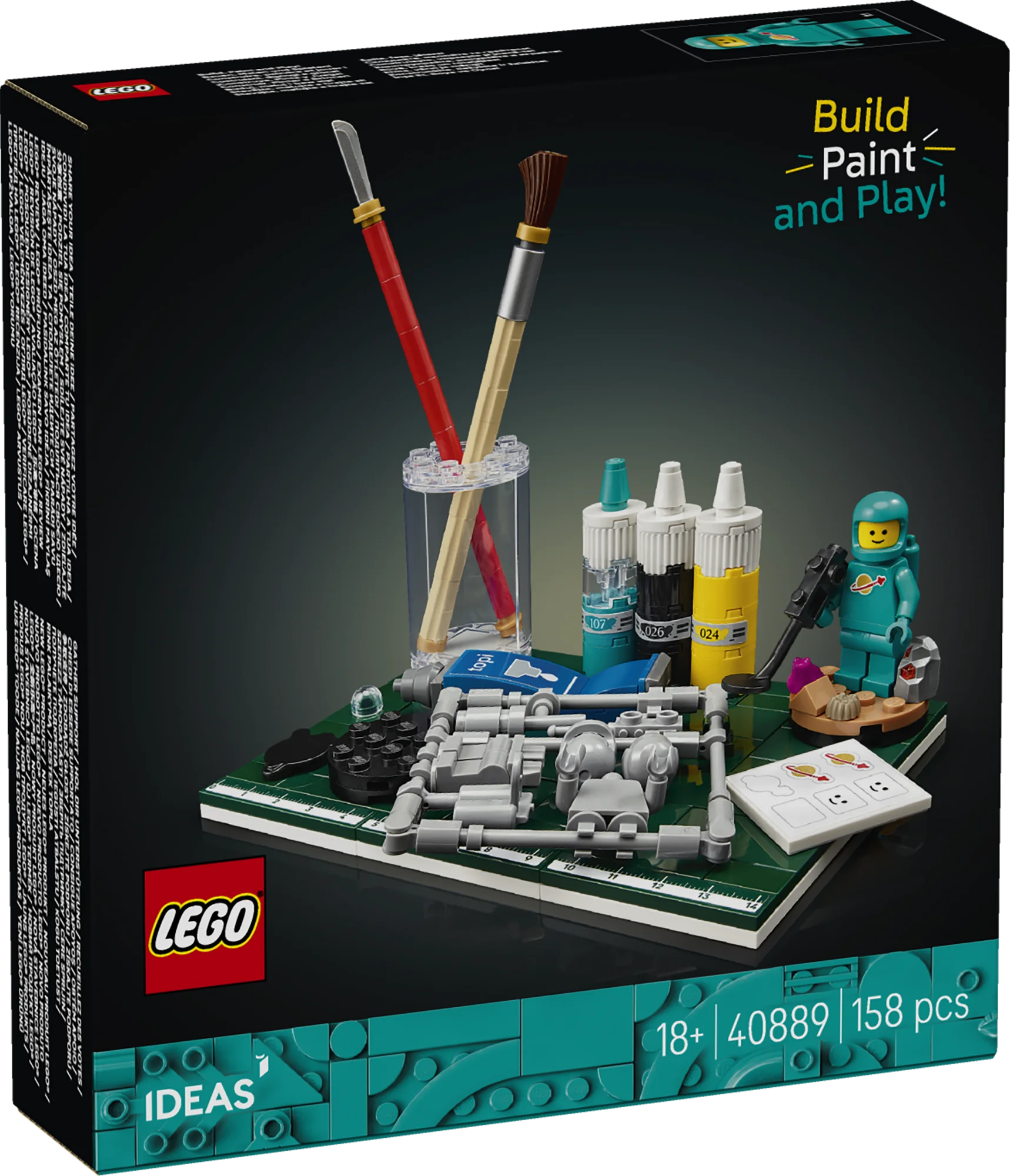 Krabice setu LEGO Build, Paint and Play! 40889 z řady LEGO Ideas