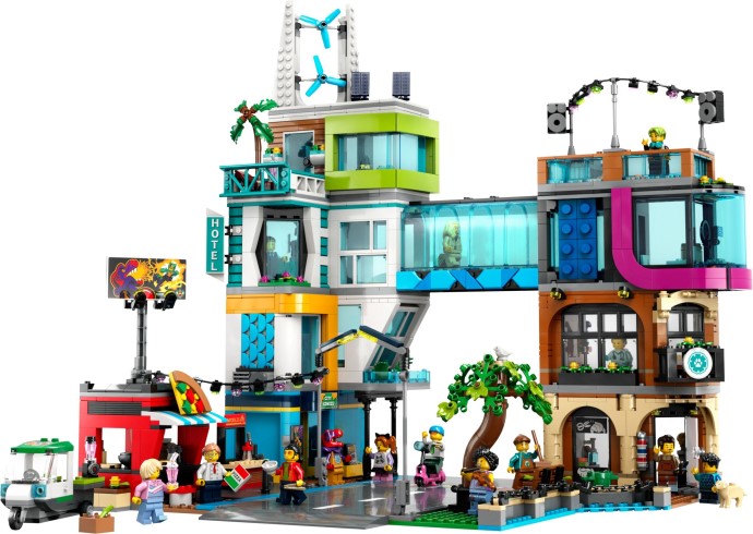 LEGO City Centrum města 60380 s pizzerií mezi dalšími podniky