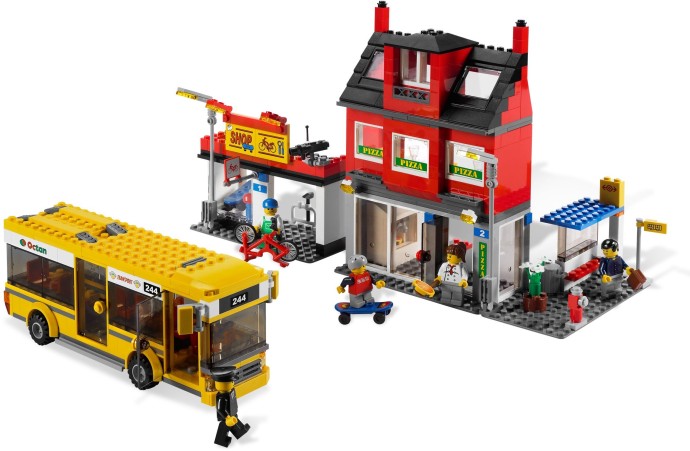 LEGO City Corner 7641 s pizzerií v přízemí rohového domu