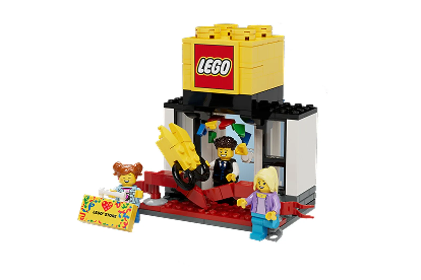 Dárkový set Přestřižení slavnostní pásky 5010172 k otevření LEGO Store Praha Centrum
